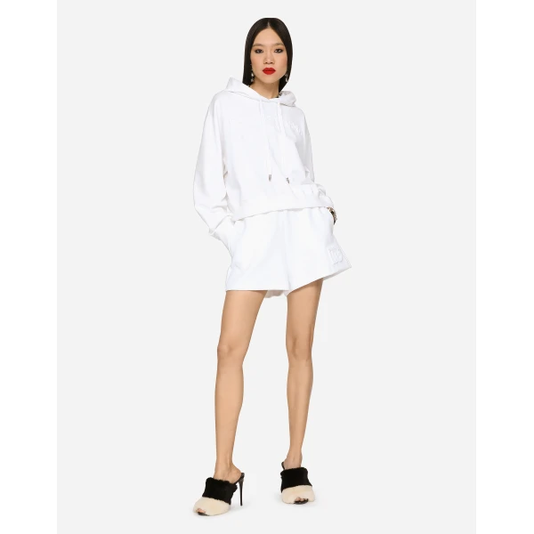 Dolce & Gabbana Jersey shorts with embossed DG logo, view 2