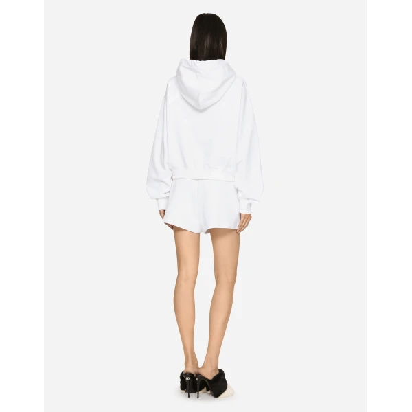 Dolce & Gabbana Jersey shorts with embossed DG logo, view 3