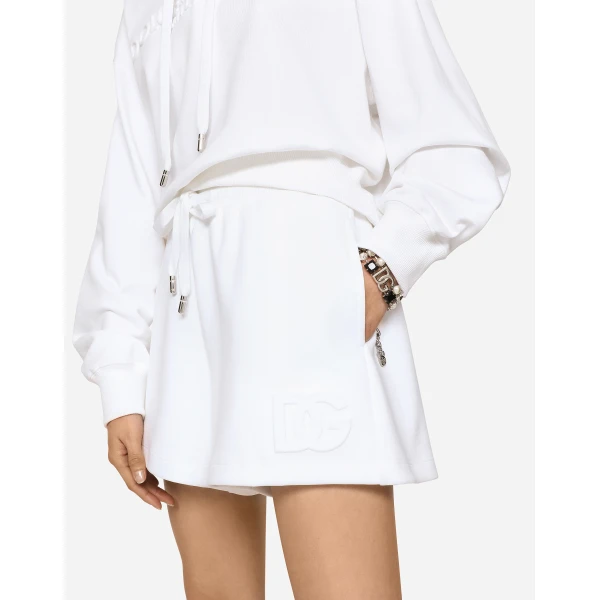 Dolce & Gabbana Jersey shorts with embossed DG logo, view 4