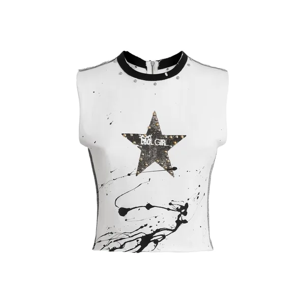 Dolce & Gabbana Jersey sleeveless t-shirt with print Top