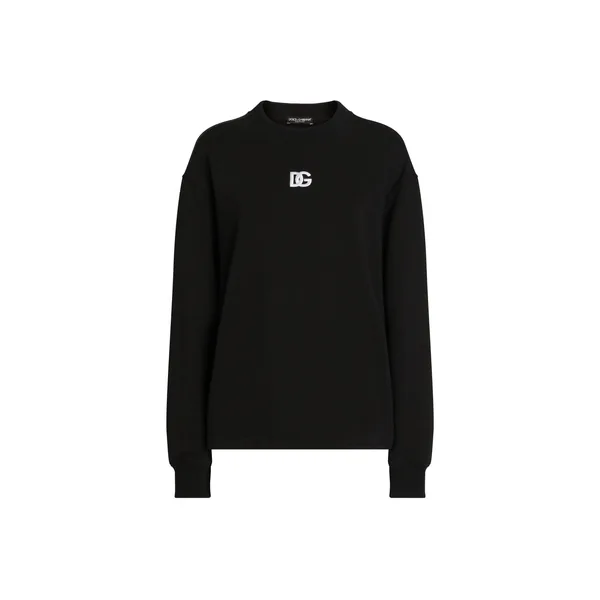 Dolce & Gabbana Jersey sweatshirt with DG embroidery Top