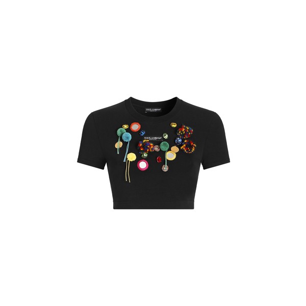 Dolce & Gabbana Jersey t-shirt with applications Top