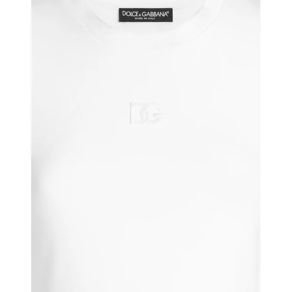 Dolce & Gabbana Jersey t-shirt with dg embroidery Top, view 3