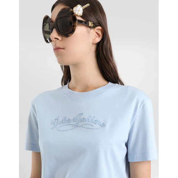 Dolce & Gabbana Jersey t-shirt with embroidery Top, view 4