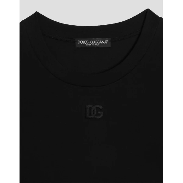 Dolce & Gabbana Jersey t-shirt with lace Top, view 3