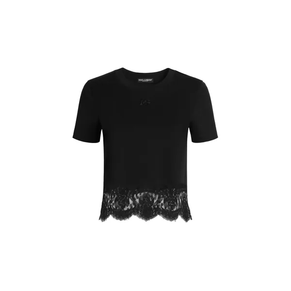Dolce & Gabbana Jersey t-shirt with lace Top