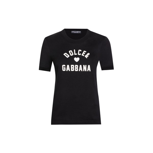 Dolce & Gabbana Jersey t-shirt with lettering patch Top