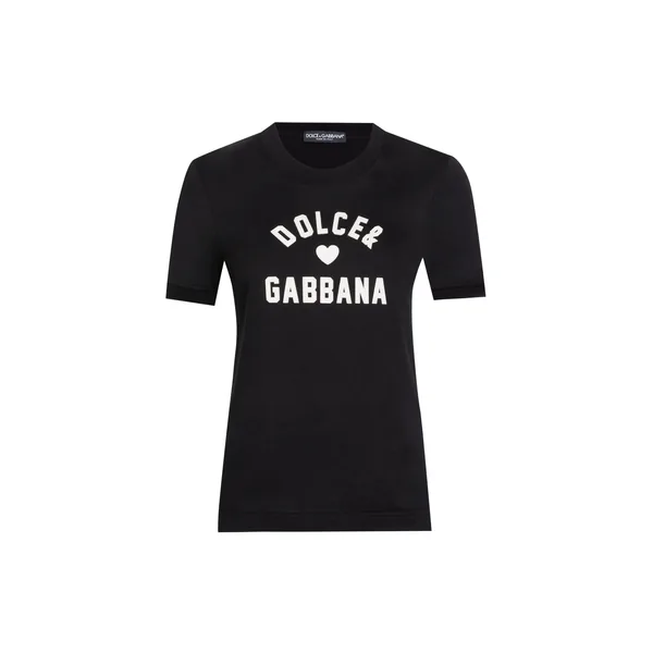 Dolce & Gabbana Jersey t-shirt with lettering patch Top