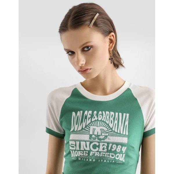 Dolce & Gabbana Jersey t-shirt with print Top, view 4