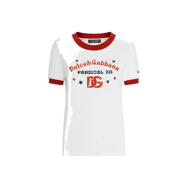 Dolce & Gabbana Jersey t-shirt with print Top