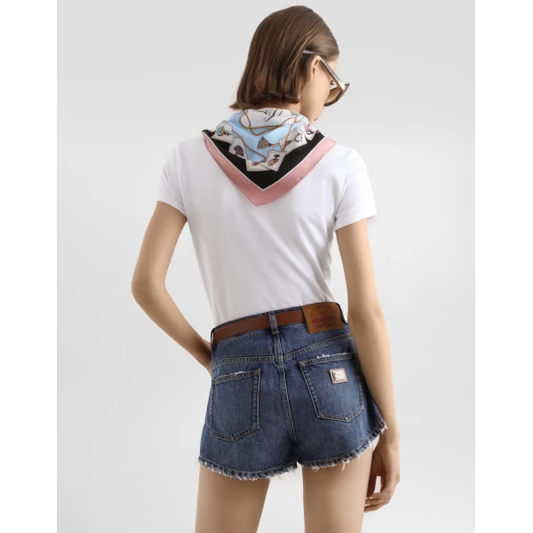 Dolce & Gabbana Jersey t-shirt with printed scarf, view 5