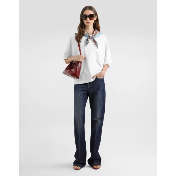 Dolce & Gabbana Jersey t-shirt with scarf and DG embroidery, view 2