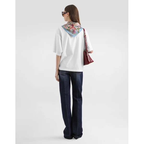Dolce & Gabbana Jersey t-shirt with scarf and DG embroidery, view 3