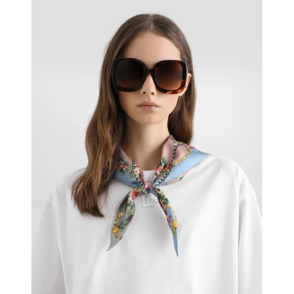 Dolce & Gabbana Jersey t-shirt with scarf and DG embroidery, view 4