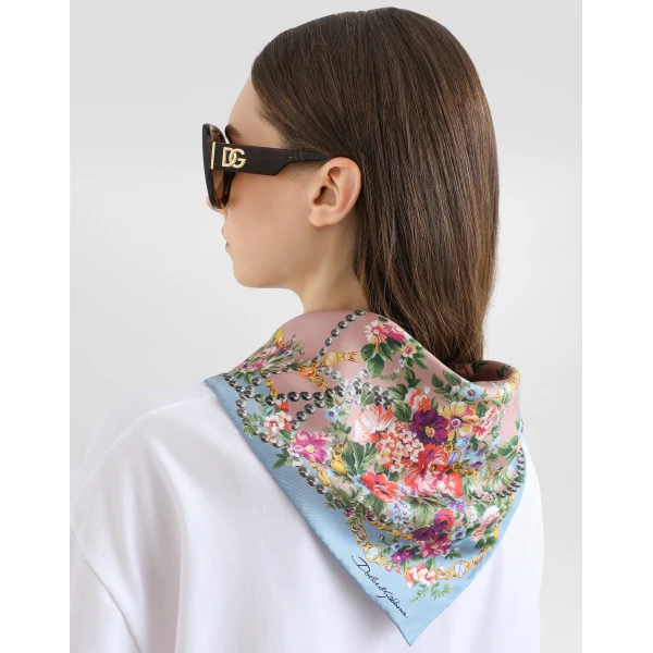 Dolce & Gabbana Jersey t-shirt with scarf and DG embroidery, view 5