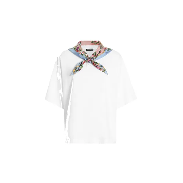 Dolce & Gabbana Jersey t-shirt with scarf and DG embroidery