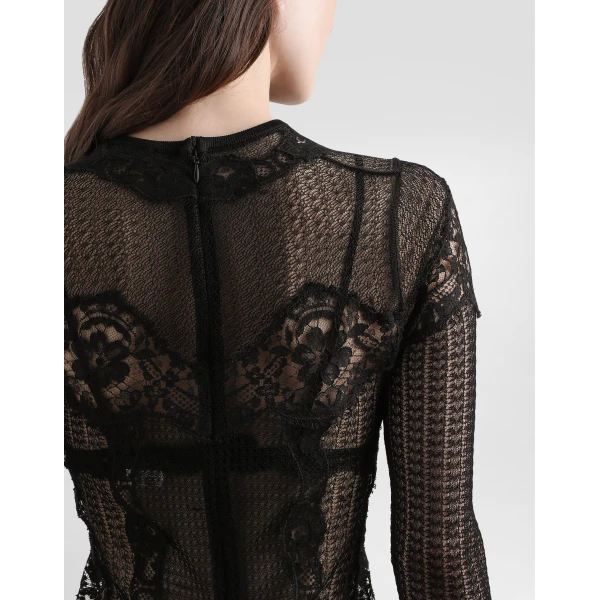 Dolce & Gabbana Knitted dress with lace, view 6