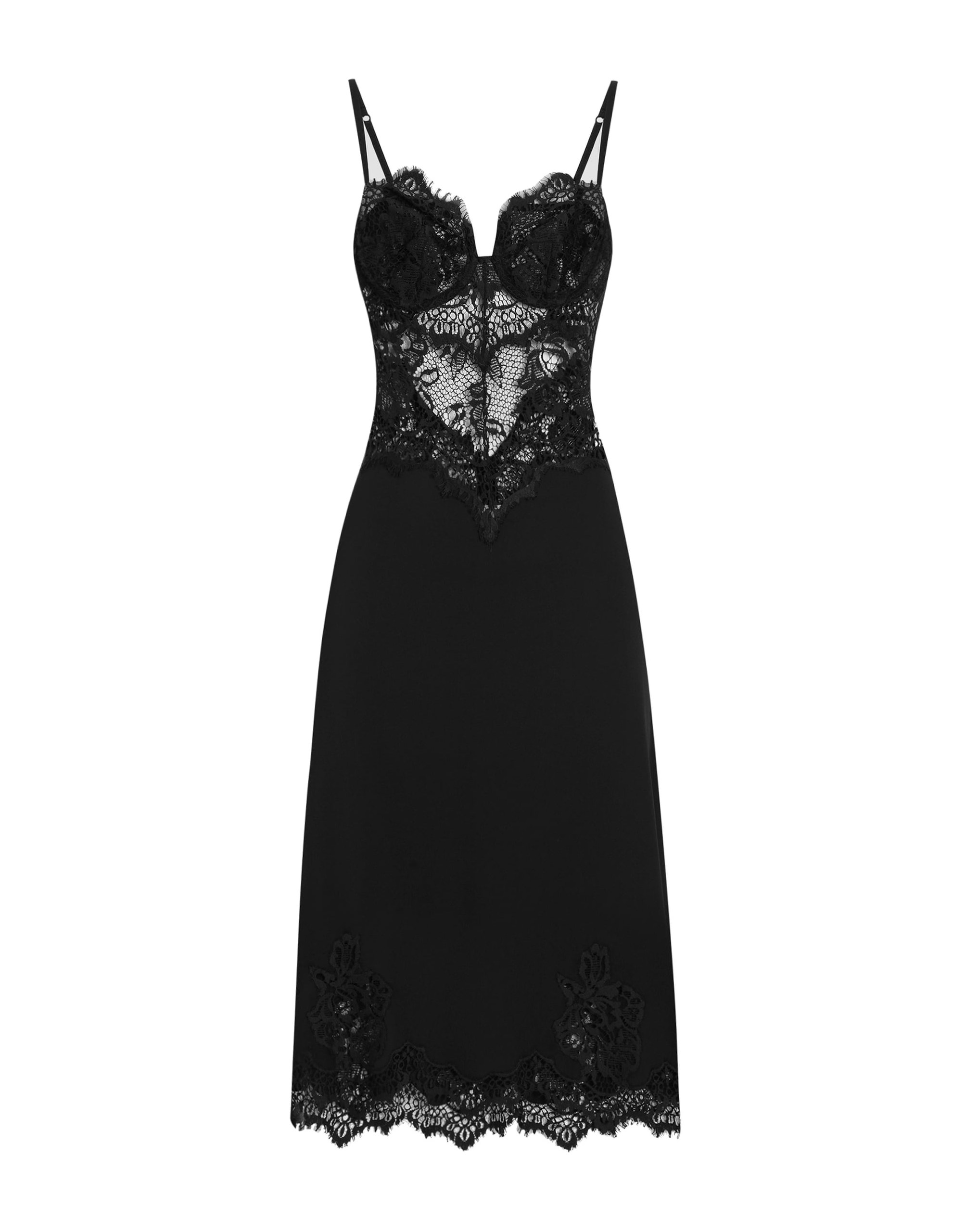 Dolce & Gabbana Lace and charmeuse calf-length slip dress