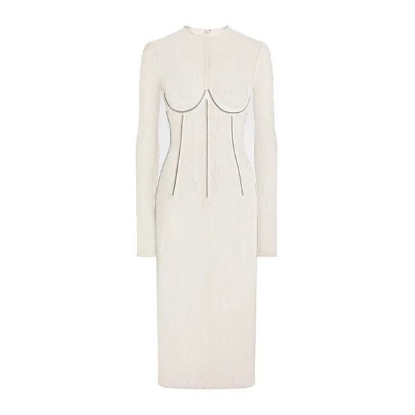 Dolce & Gabbana Lace calf-length dress with corset detailing