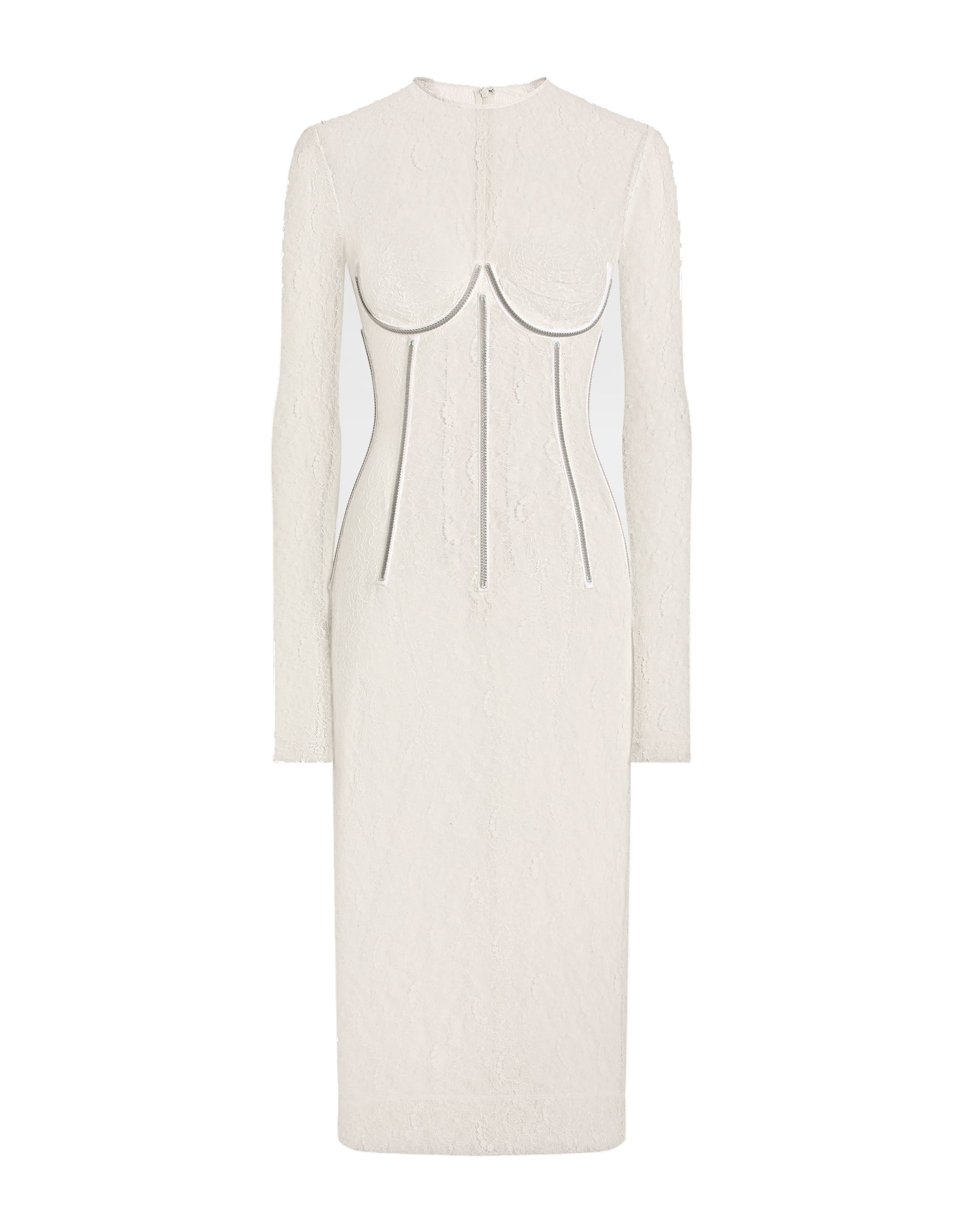 Dolce & Gabbana Lace calf-length dress with corset detailing