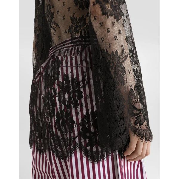Dolce & Gabbana Lace dress with high neck, view 6
