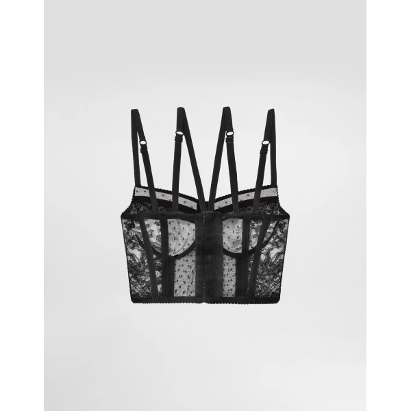 Dolce & Gabbana Lace lingerie bustier with straps Top, view 2
