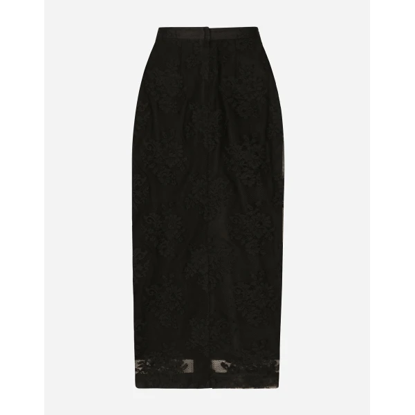 Dolce & Gabbana Lace pencil skirt with slit, view 2