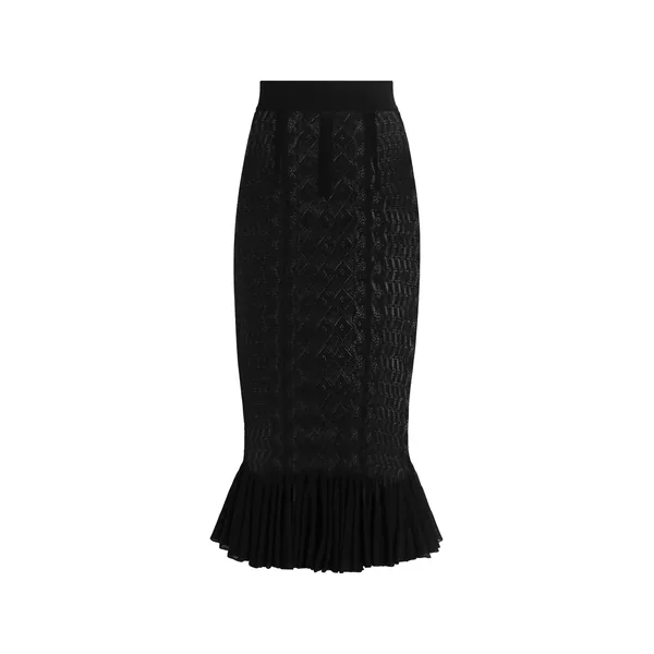 Lace-stitch knit skirt