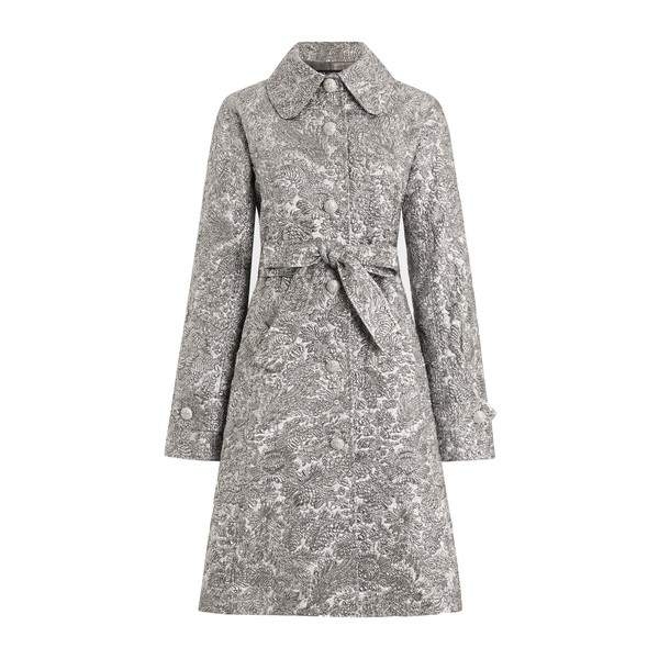 Dolce & Gabbana Lamé floral jacquard fabric trench coat