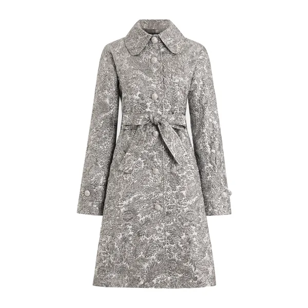 Dolce & Gabbana Lamé floral jacquard fabric trench coat