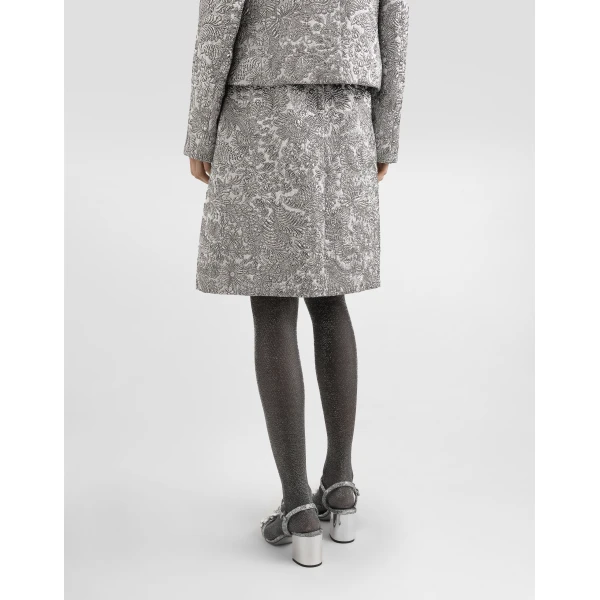 Dolce & Gabbana Lamé floral jacquard midi skirt, view 5