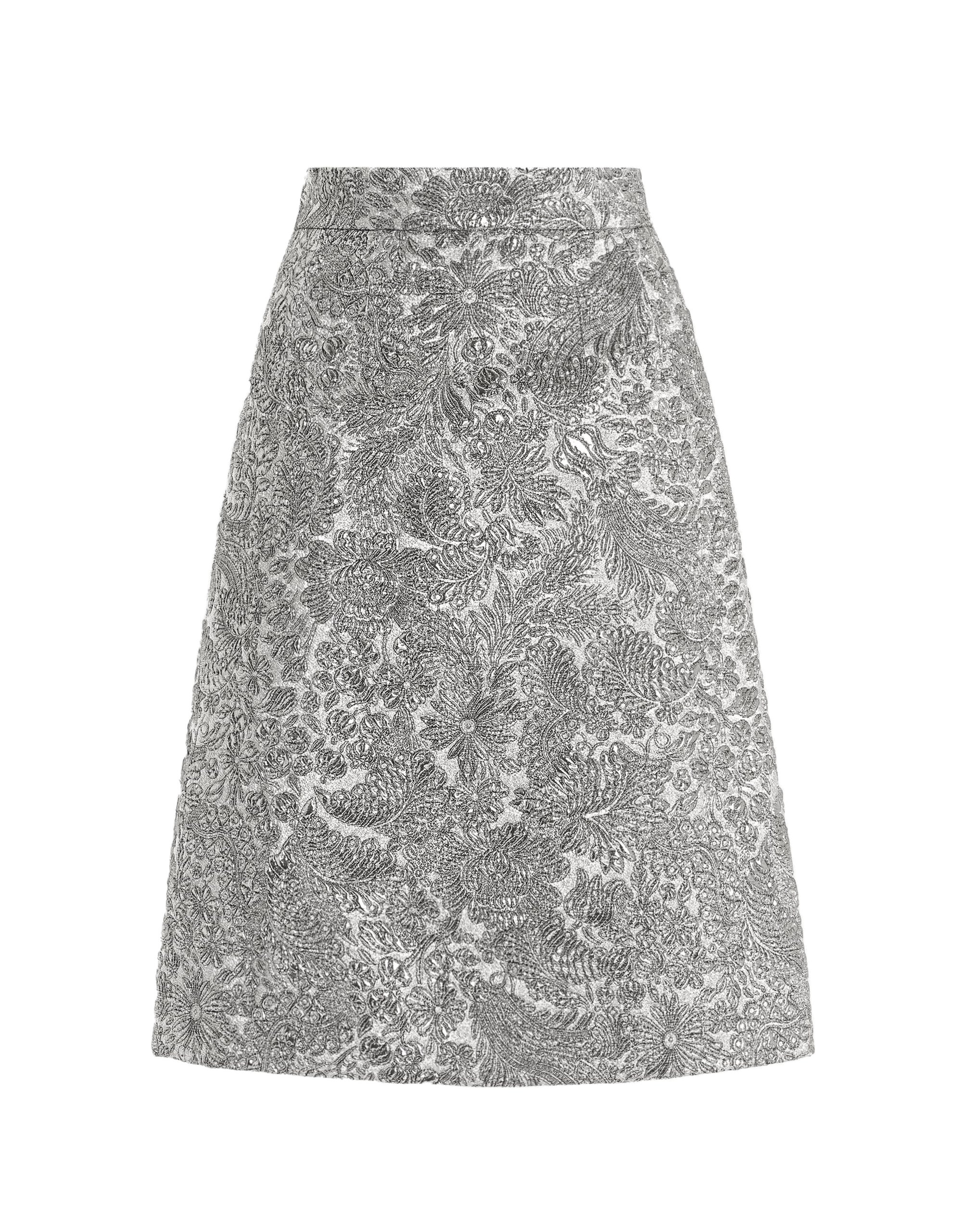 Dolce & Gabbana Lamé floral jacquard midi skirt