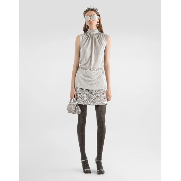 Dolce & Gabbana Lamé jersey top, view 2