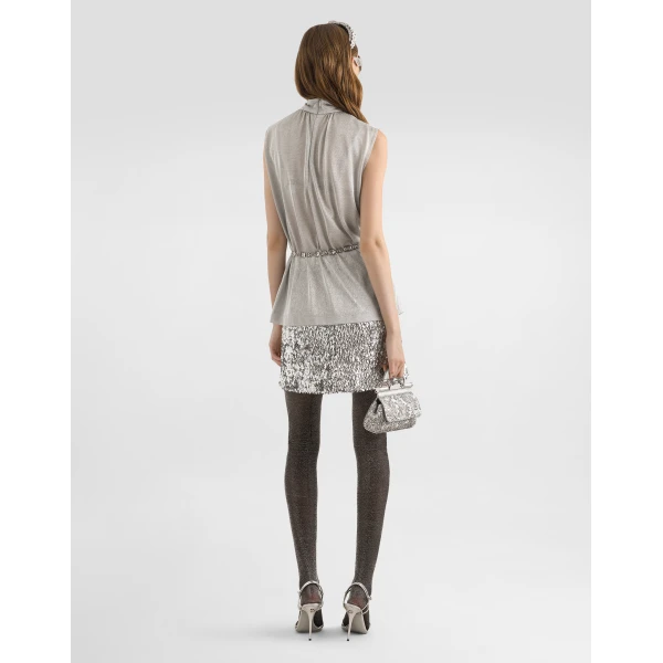Dolce & Gabbana Lamé jersey top, view 3