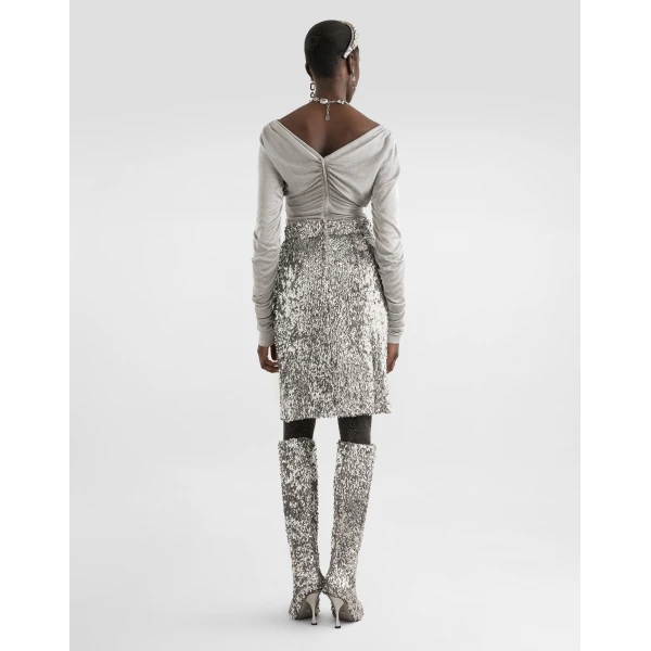 Dolce & Gabbana Lamé jersey top, view 3