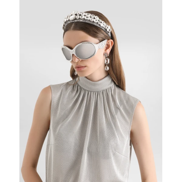 Dolce & Gabbana Lamé jersey top, view 4