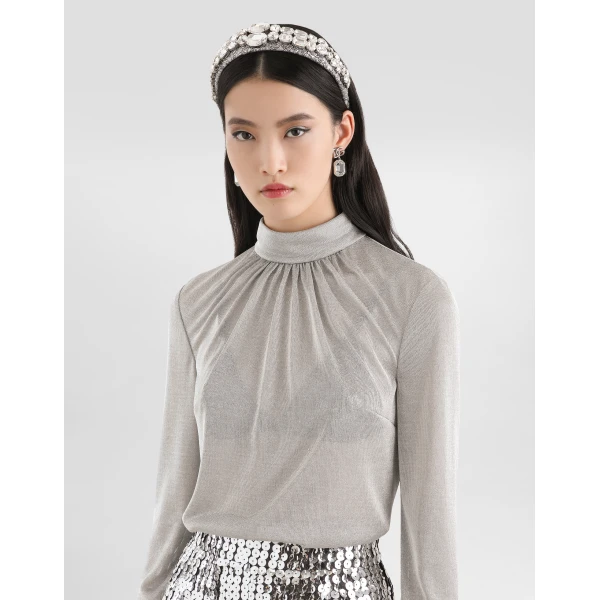 Dolce & Gabbana Lamé jersey top, view 4