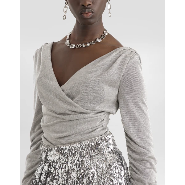 Dolce & Gabbana Lamé jersey top, view 4