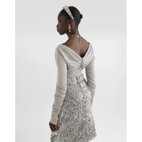 Dolce & Gabbana Lamé jersey top, view 5