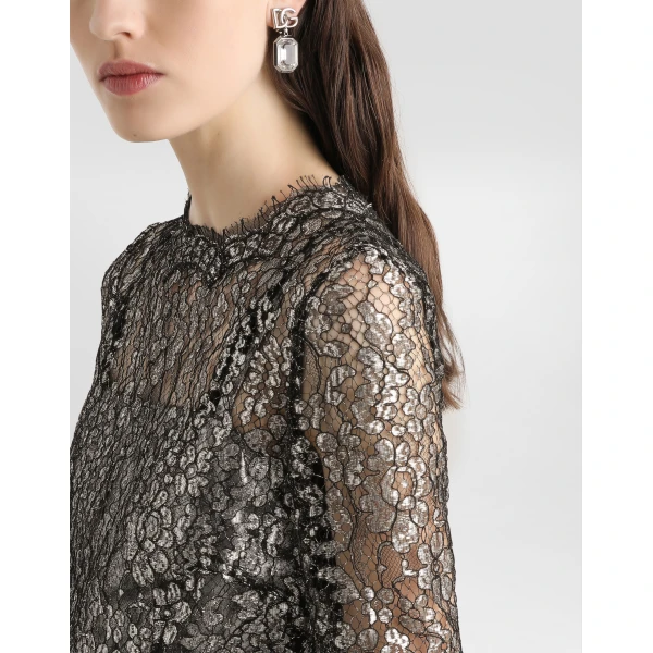 Dolce & Gabbana Lamé lace dress, view 5