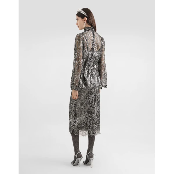 Dolce & Gabbana Lamé lace skirt, view 3