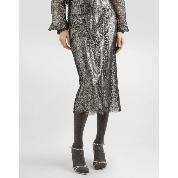 Dolce & Gabbana Lamé lace skirt, view 4