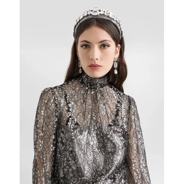 Dolce & Gabbana Lamé lace top, view 4