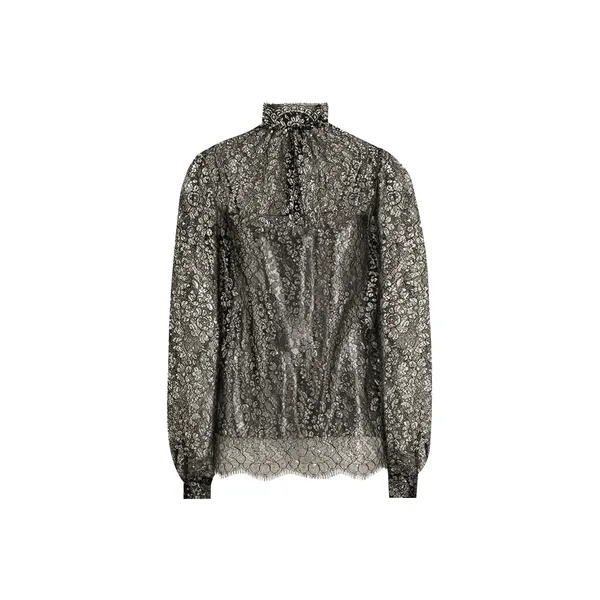 Lamé lace top