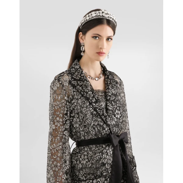 Dolce & Gabbana Lame lace vanity shirt, view 4