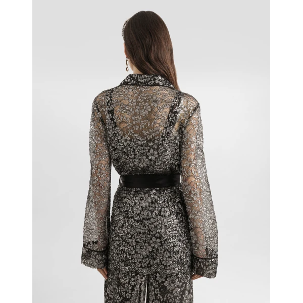 Dolce & Gabbana Lame lace vanity shirt, view 5