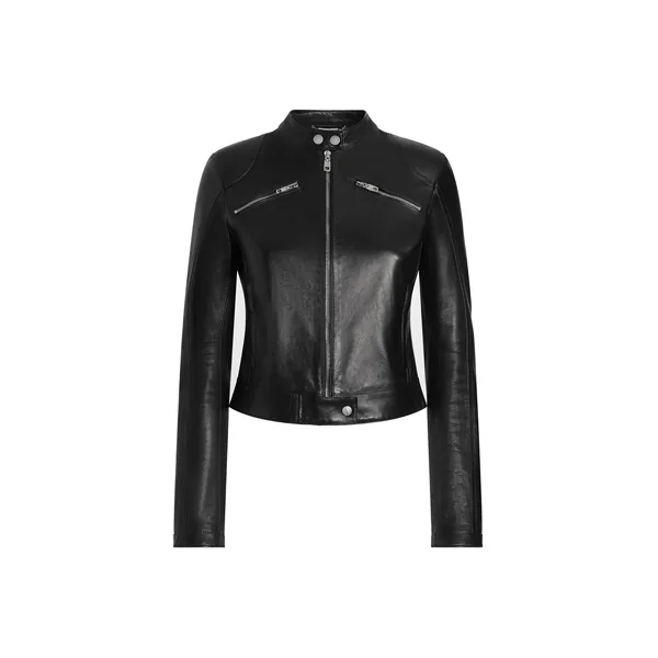 Leather biker jacket