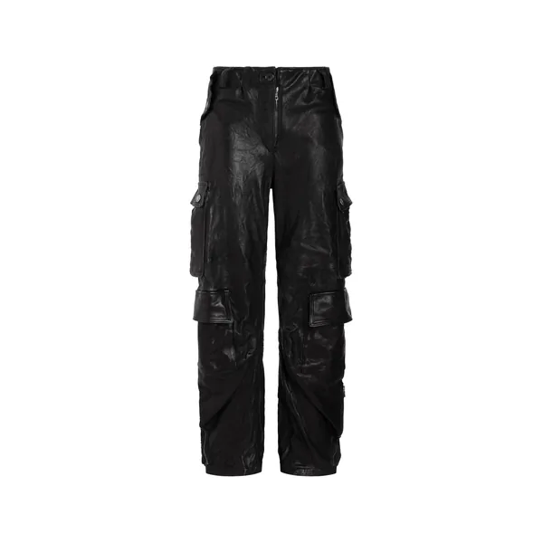 Leather cargo pants