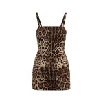 Dolce & Gabbana Leo-print charmeuse dress