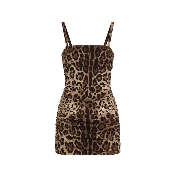 Dolce & Gabbana Leo-print charmeuse dress